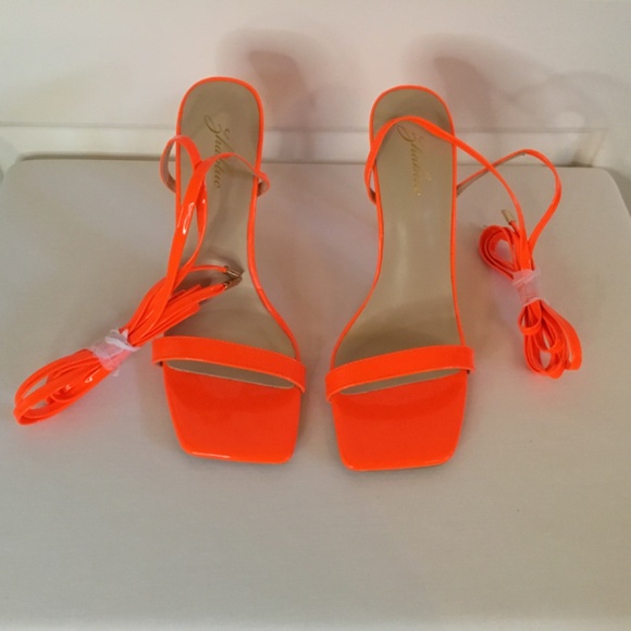 Women’s Strappy Lace Up Square Toe Stiletto Heel Sandals - Picture 2 of 7